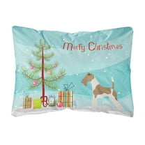 Carolines Treasures BB8446PW1216 Wire Fox Terrier Christmas Canvas Fabric Decorative Pillow, 12H x16W, multicolor
