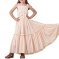 thumbnail image 2 of XQYLOS Vintage Lace Overlay Tank Dress Girl Flower Embroidered Suspender Dress High End Flower Girl Wedding Dress Stylish Piano Performance Dress, 2 of 5