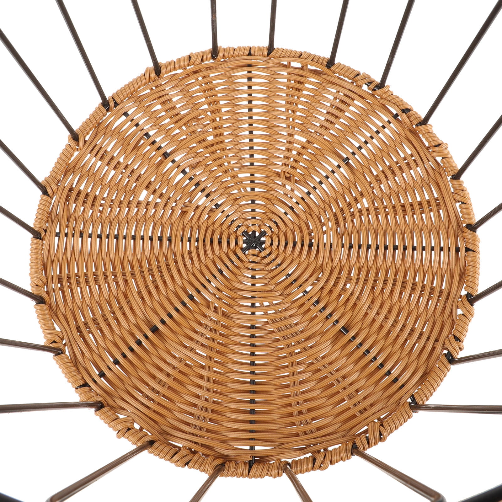 HOOWIFFY Black Woven Bread Basket with Iron Frame for Serving, Kitchen Storage, Counter Organization and Home Use