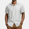thumbnail image 2 of Lumtrix Mens Shirt Guayabera Cuban Short Sleeve Button Down Cotton Summer Beach Hippie Polka Dot Shirts White M, 2 of 5