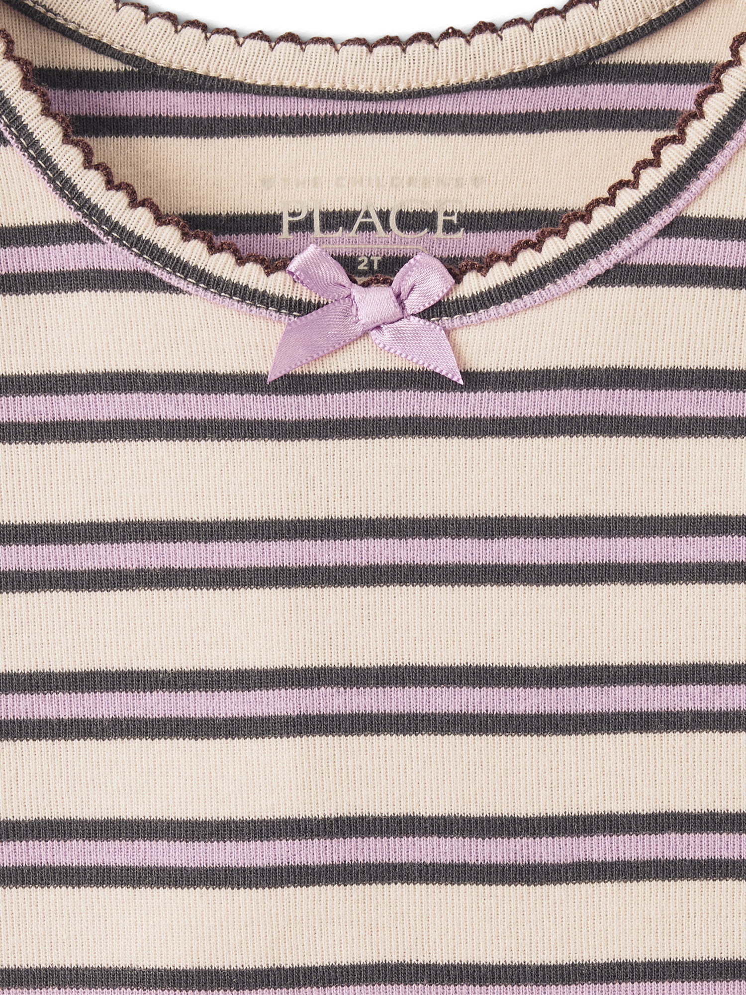 The Children's Place Toddler Girls Long Sleeve Striped Ribbed Top, Sizes 12M-5T