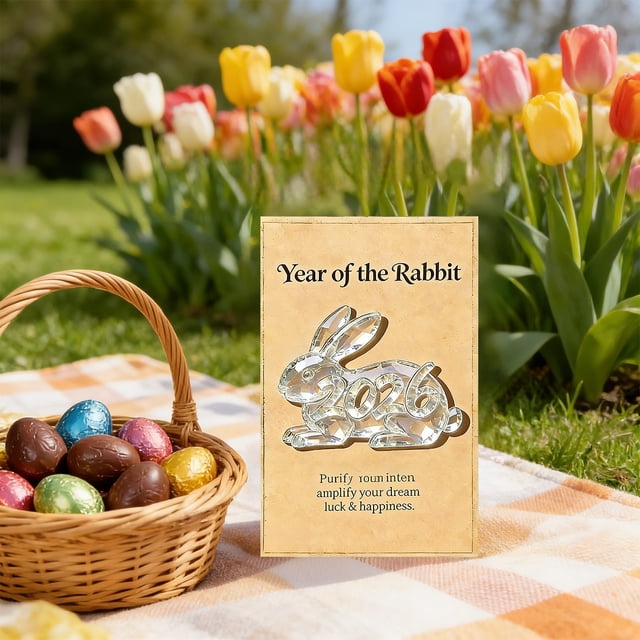 CaiYueKe Easter Bunny Greeting Card with Envelope, Cute Rabbit Pocket Card Gift for Holiday Celebration, Spring Party Favors, Classroom Exchange, Festive Greetings