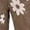 Brown, variant on Plus Size Women's Floral Print Flare Pants Vintage Casual Trousers with Button Fly Side Pockets