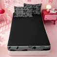 thumbnail image 4 of meiyoeat Black Bow Zipper Full Size Comforter Sets with Fitted Sheet and 2 Pillowcases For Girls,Cute Coquette Bowknot Zipper Bedding Set For Kids,Black Reversible,4-Piece, 4 of 7