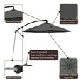 thumbnail image 6 of Pure Garden 10-Foot Offset Patio Umbrella with Crank and Base (Gray), 6 of 7