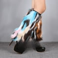 thumbnail image 1 of Calcetines de felpa de piel de conejo de imitación de otoño e invierno, botas largas, cálidas, para actuaciones en el escenario, de piel de zorro, protector de piernas de tubo alto para mujer, 1 of 5
