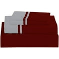 thumbnail image 2 of DNG Creations 4 Piece Two Tone Sheet Set - 10 Inch Deep Pocket ( Solid Burgundy/Silver - King ), 2 of 4