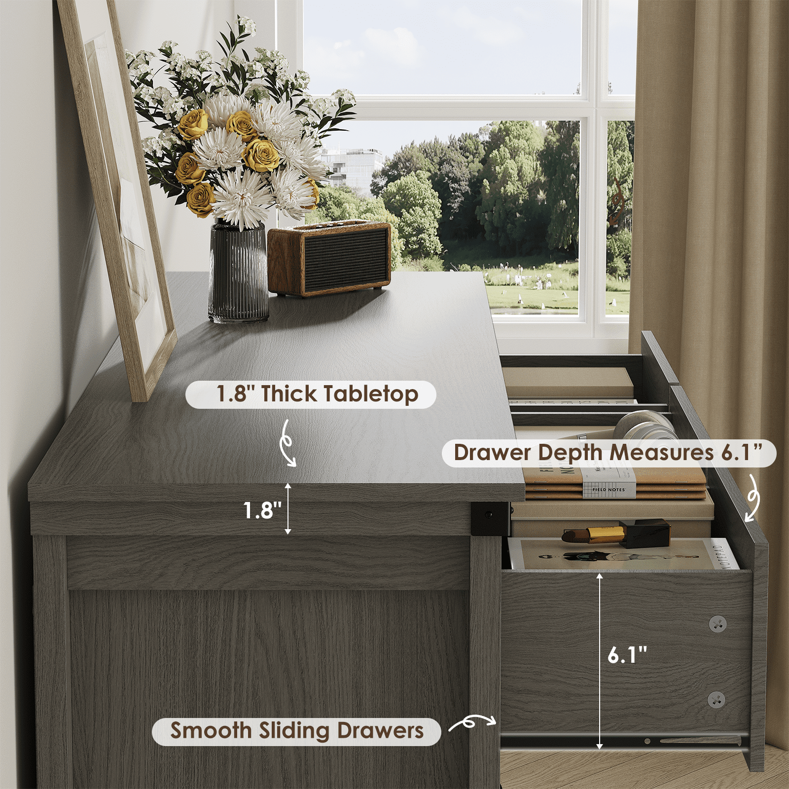 Farmhouse 7 Drawer Dresser for Bedroom, 51" Wide Chest of Drawers, Wooden Dresser TV Stand, Storage Dressers Organizer for Bedroom, Living Room, Hallway, Gray