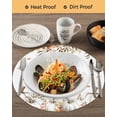 thumbnail image 3 of 15 Inch Round Placemats Set of 4, White Pumpkin Non Slip Heat Insulation PP Table Mats, Thanksgiving Maple Leaf Autumn Flower Washable Place Mats for Kitchen Dining Party Table Decor, 3 of 7