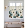 thumbnail image 2 of Teal Tulip Butterfly Living Room Curtains 2 Panel, Turquoise Floral Farmhouse Beige Cafe Window Treatment, Farmhouse Bedroom Bathroom Kitchen Curtains Drapes 104"x45", 2 of 6