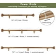 thumbnail image 3 of 72-144 Inches Curtain Rods for Window, Vimayta 1 Inch Diameter Drapery Rod with Resin Finials, Ideal Adjustable Heavy Duty Single Curtains Rod for Bedroom, Living Room Decoration, Brown Wood Grain, 3 of 11