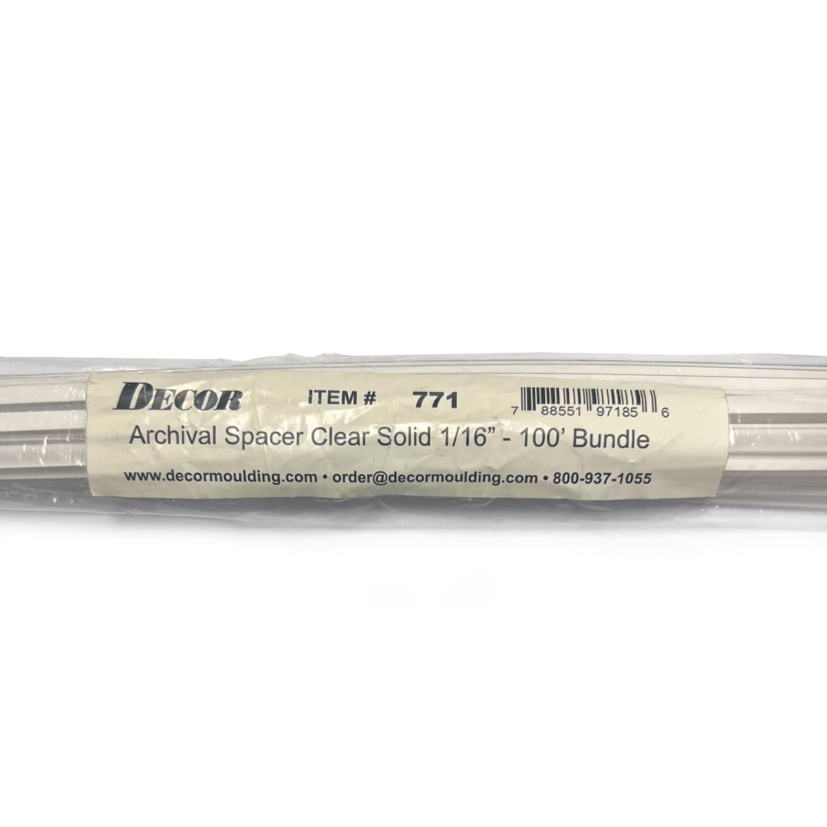 Framer Supply Archival Glass & Art Spacer ? Clear 1/16", 100 Ft Solid Bundle (20 x 5' Sticks), pH Neutral Peel-and-Stick Frame Spacer for Archival Framing & Artwork Protection
