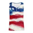 thumbnail image 4 of HOMBOM Womens Summer Tank Top V Neck Sleeveless 4th of July American Flag Floral Print Ribbed Button Top for Women, 4 of 5