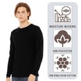 thumbnail image 5 of BELLA + CANVAS Unisex Triblend Long Sleeve T-Shirts 50/25/25 Polyester/ Ring-spun Cotton/Rayon Tee Shirt (Athletic Grey Triblend , S), 5 of 7