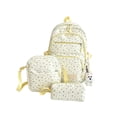 thumbnail image 2 of Vintage Polka Dot Backpack Set for Women, 3 Piece Yellow Laptop Bag Bundle with Lunch Box & Pencil Case, 15.6 Inch Waterproof Nylon Daypack for College Travel Commute, 2 of 3