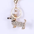 thumbnail image 1 of Metal Rhinestone Sausage Dog Keychain Cartoon Animal Dachshund Puppy Key Ring Shoulder Bag Key Chain, 1 of 10