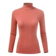 thumbnail image 1 of FashionMille Women's Ribbed Slim Fit Lightweight Long Sleeve Turtleneck Sweater, 1 of 4