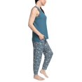 thumbnail image 4 of MUK LUKS Tank and Jogger Pajama Set, Denim/Tropical Floral, Large, 4 of 4