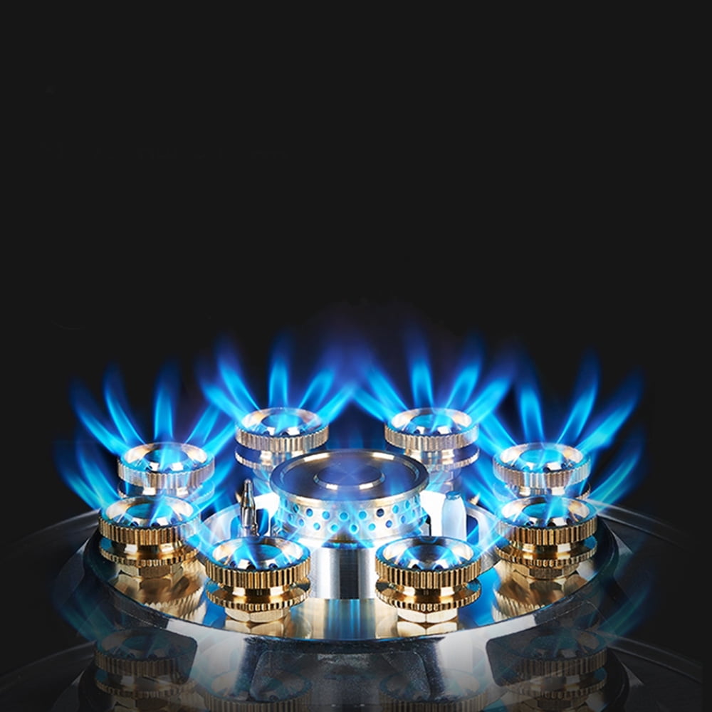 Dual Burner Gas Cooktop, 4.2KW & 5.2KW Power, Flameout and Anti-Backfire Protection, Electronic Pulse Ignition, Black