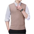 thumbnail image 3 of Maean Men Sweater Vest V Neck Knitted Pullover Sleeveless Sweaters Tops Vests Fall Winter Sweaters, 3 of 7