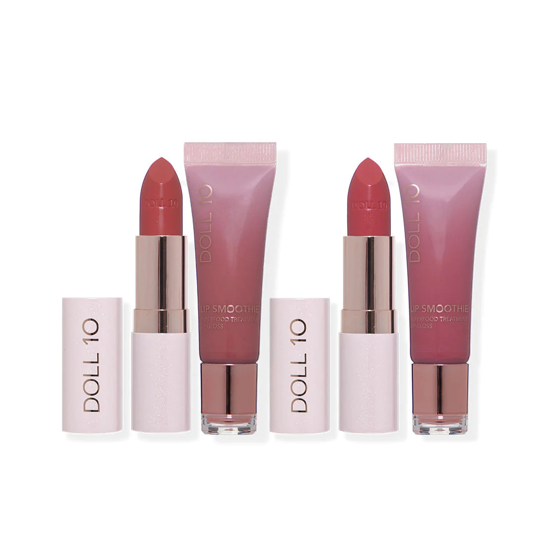 DOLL 10 LIP SMOOTHIE QUENCH & RESTORE 4 PIECE SUPERFOOD LIPSTICK AND GLOSS COLLECTION Women's