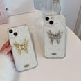 thumbnail image 2 of Fashion 3D Butterfly Gold Foil Clear Phone Case Compatible with iPhone Case (Silver,iPhone 13 Pro Max), 2 of 7