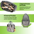 thumbnail image 6 of Garden Tool Bag,Pioneer Flower Floral Print Pattern Garden Tool Organizer,Garden Gifts,Waterproof Multi-Pocket Garden Tool Storage 11.8x5.5x11.4 Inch(Tools NOT Included), 6 of 6