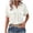 White, variant on Button Tops for Women Smocked Elegant Woman Fashion Solid Color Button Pocket Short Sleeve Turndown Collar Blouse Tops Green 2X