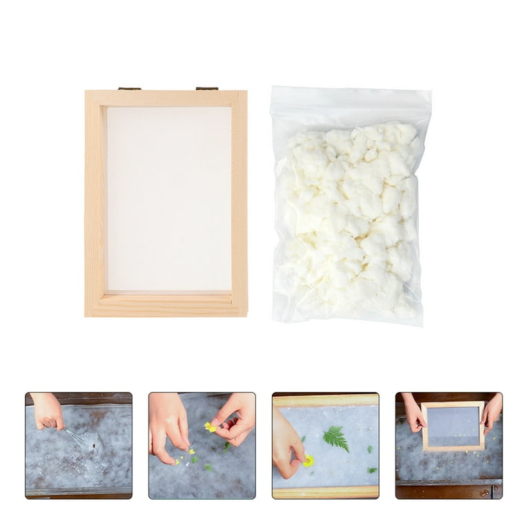 Paper Making Kits 15 pcs Frames Tool with Mold DIY Making Dried Supply Mesh  and Press Supplies Frame Silk Kits Kit Printing Wooden Molds Mould Mould