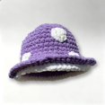 thumbnail image 4 of Mushroom Crochet Bucket Hat with White Dots, Adult Knit Winter Beanie, Cute Cold Weather Headwear, 4 of 5