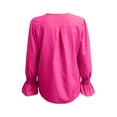 thumbnail image 4 of Women's 2025 Long Sleeve Tops Dressy Casual V Neck Tunic Shirts Loose Chiffon Work Blouse, 4 of 6