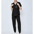 thumbnail image 7 of MLQIDK Womens Scrubs Plus Size Scrub Set Stretchy V-Neck Scrub Pants and Tops Nursing Top Medical Scrubs with Pockets Black XL, 7 of 7