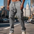 thumbnail image 2 of Cargo Pants For Men Straight Leg Lightweight Workout Joggers Pants Athletic Sweatpants With Pockets Loose Fit Trousers, 2 of 7