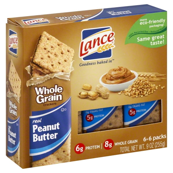 Lance Whole Grain Peanut Butter Cracker Sandwiches, 1.5 Oz., 6 Count