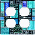 thumbnail image 3 of Metal Light Switch Plate Cover Safari African Tribal Art Pattern Teal SFR004, 3 of 13