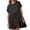 Black, variant on WIZUTIZ Sundresses for Women 2025 Stylish Baggy High Rise Pleated Ruffled Roll-Cuff Solid Vacation Dress Short Sleeve Crew Neck Peplum Dress for Lady Mini Dress Thin Dress Green