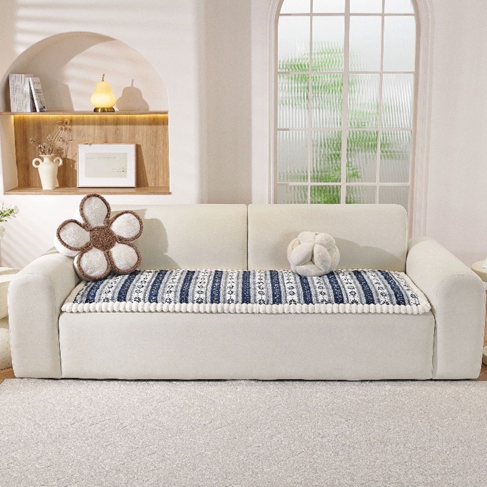 Sofa Cushion,Couch Cushions,Thickened Sofa Cushion - Non-Slip,60*28IN Soft Polyester Seat Pad for Fall and Winter Comfort, Durable Stitching for Living Room,Thickened Mantou Cushion(Blue)