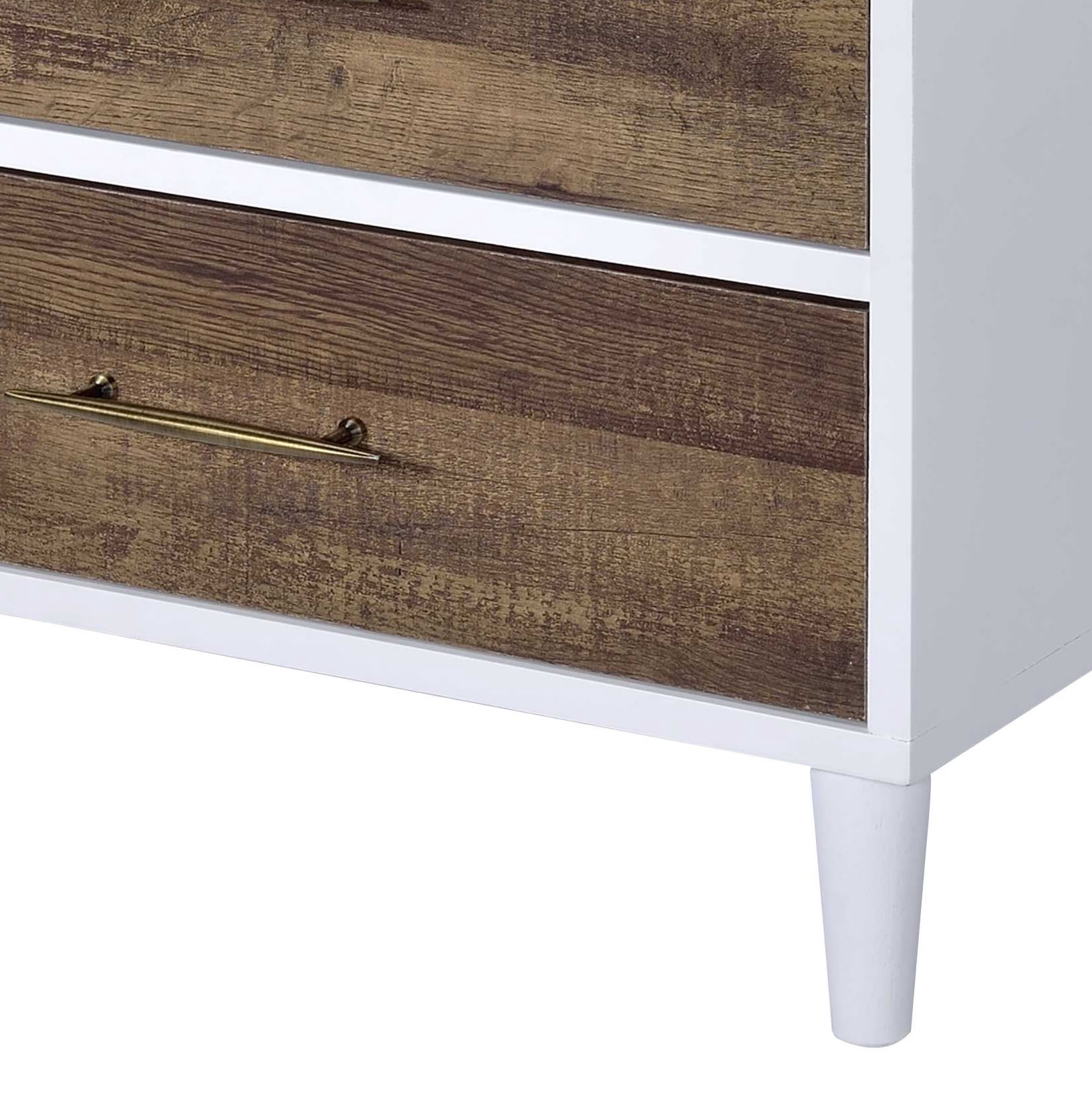Accent Table White & Weathered Oak Finish