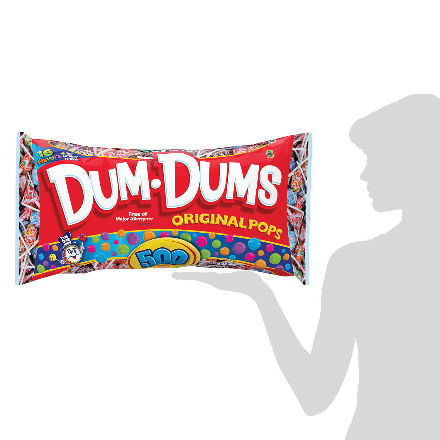Dum Dums Original Pops Lollipops (500 Ct) - Bulk Bag, Assorted Flavors (Exp Feb 2026)