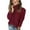 Wine, variant on UJNDER Winter Long Sleeve Turtleneck Sweater Blouse for Women Fashion Warm Wear Black XXXL
