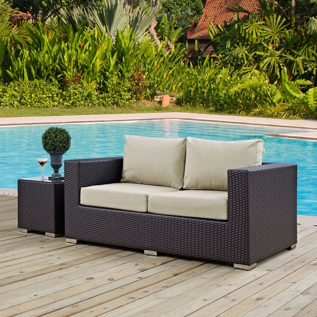 Modway Causeuse de Mobilier de Patio Extérieur, Beige