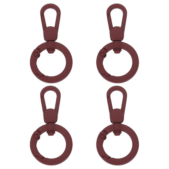 4Pack Swivel Clasp Clip, Spring Snap Hooks Keychain Key Ring, Wine Red