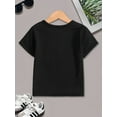 thumbnail image 2 of Boys' Cool Alien Cartoon Print Short Sleeve T-Shirt - Black Crew Neck, Soft Polyester Blend, Casual Summer Tee with "SPRUNK" Design, Casual Wear | Fun Graphic Shirt | Comfortable Fit Shirt, Boy Tshir, 2 of 5