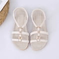 thumbnail image 5 of Women Flat Sandals, Cute Boho Sandals 2023, Travel Slide Sandals Wedding Dresssy, Low Wedge Sandals, Summer Beach Oceanside Holiday Sandals, 5 of 5