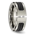 thumbnail image 2 of Titanium Black IP-plated Cable and Diamonds Polished/Brushed Band, 2 of 11