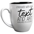 thumbnail image 1 of PlaqueMaker Custom Ceramic Bistro Coffee Mug, Personalized Laser-Engraved Text, 16 Ounces (White), 1 of 4