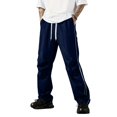 thumbnail image 7 of Uwinwear Men's Parachute Sweatpants,Y2k Baggy Track Pants with Pockets,Outdoor Drawstring Wide Leg Casual Trousers Streetwear,Navy,S, 7 of 7