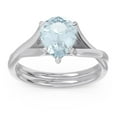 thumbnail image 2 of 2.00 T.C.W Pear Cut Aquamarine Gemstone Unique Wedding Ring for Women Solid 14K White Gold Size 5.5 by Diamond-Capitals, 2 of 8