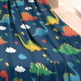 thumbnail image 3 of DarkBlue Dinosaurs Stars Hearts Blanket,Comfortable Soft Flannel Throw Blanket,All Season,Warm Lightweight Blankets for Sofa Bed Couch Living Room Chair,30"x40", 3 of 4