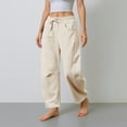 thumbnail image 6 of Resicozy Womens Barrel Sweatpants 2025 Baggy Wide Leg Solid Color Pants Casual Elastic Waisted Drawstring Sweat Pants with Pockets Khaki S, 6 of 7
